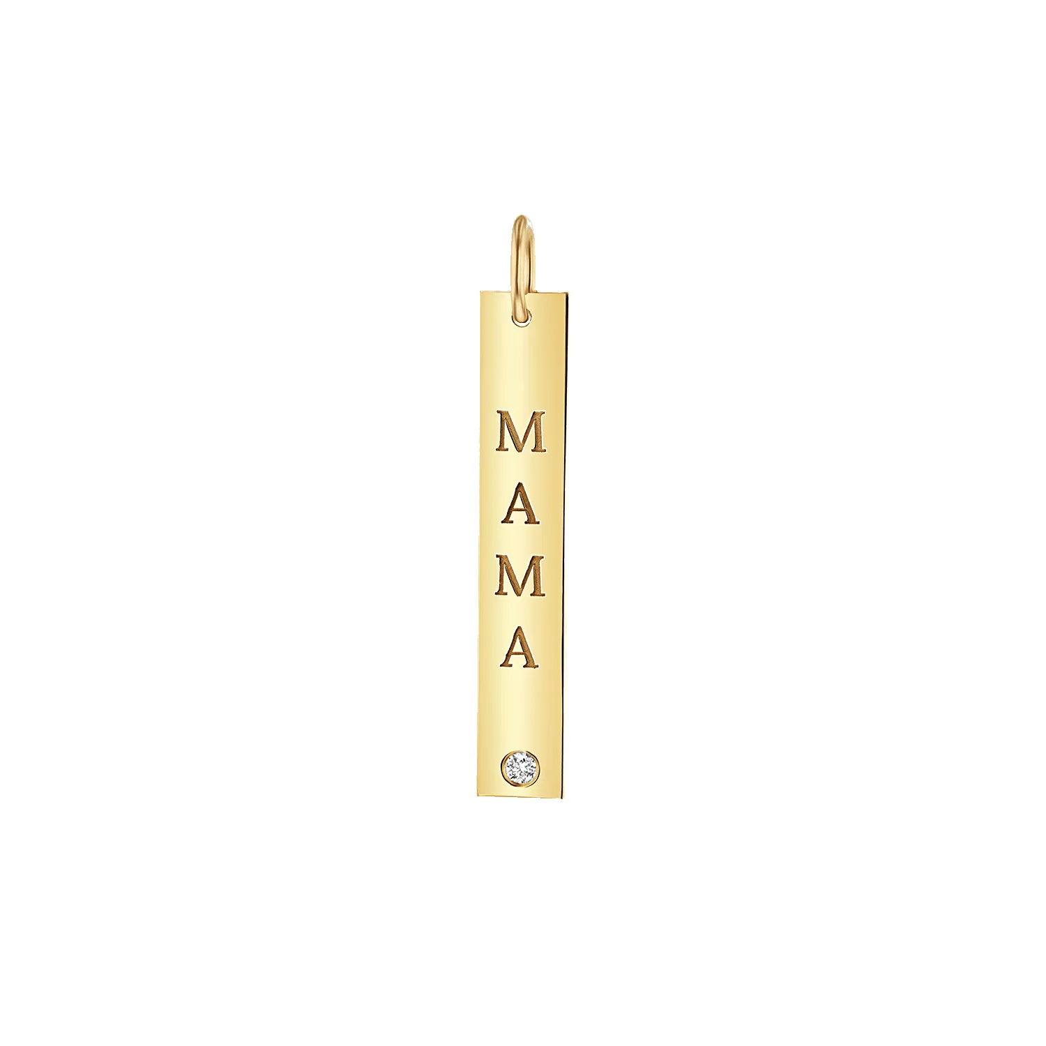 Mama Vertical Tag Charm With Diamond sold by Baby Gold