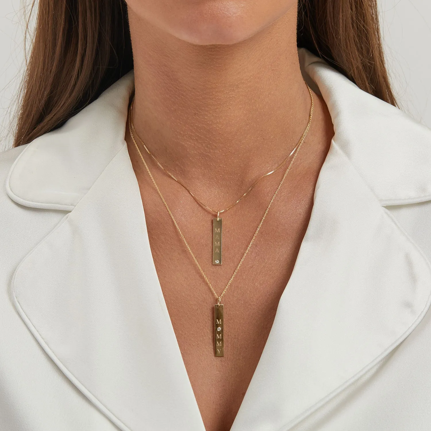 Mama Vertical Tag Charm With Diamond sold by Baby Gold product image thumbnail 4