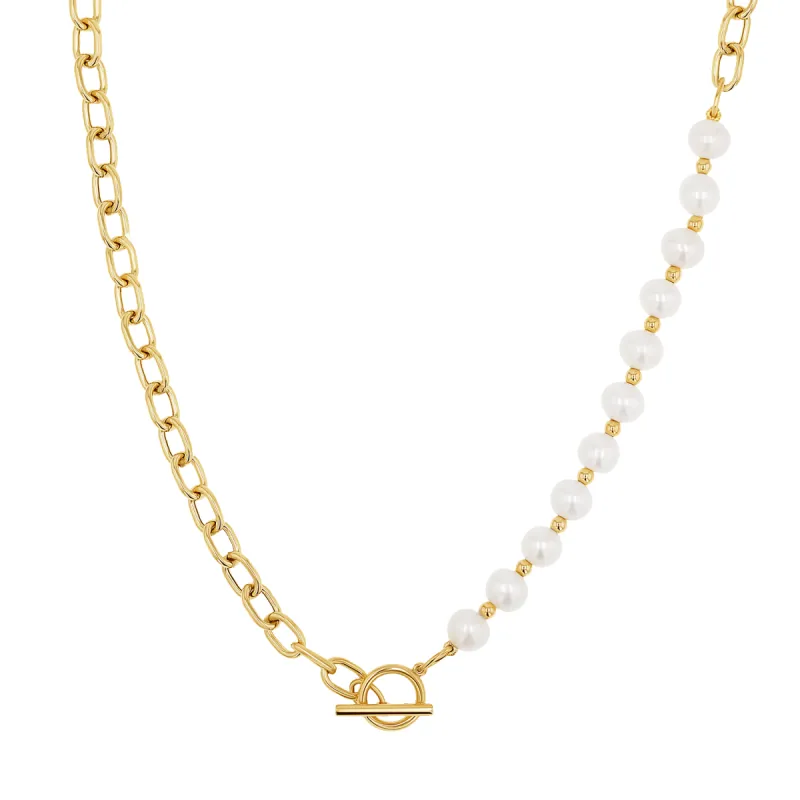 Pearl on Chain Toggle Necklace sold by Baby Gold