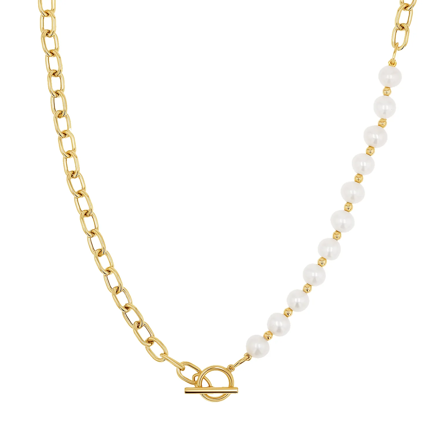 Pearl on Chain Toggle Necklace sold by Baby Gold