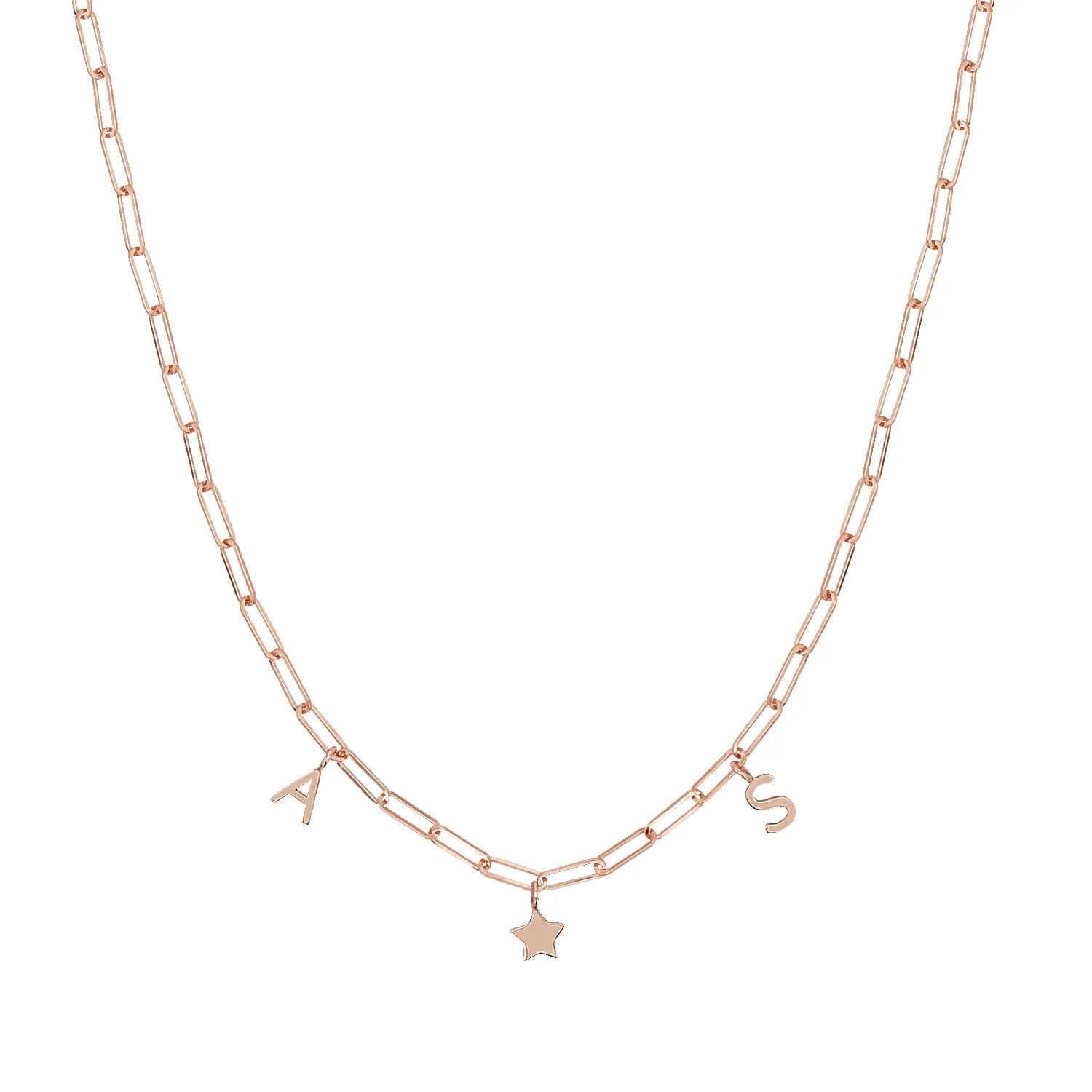 Paper Clip Link Custom Charm Necklace sold by Baby Gold product image thumbnail 3