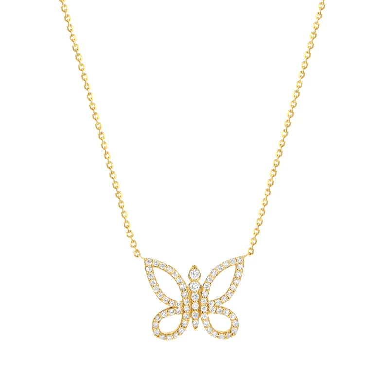 Diamond Pave Butterfly Necklace sold by Baby Gold