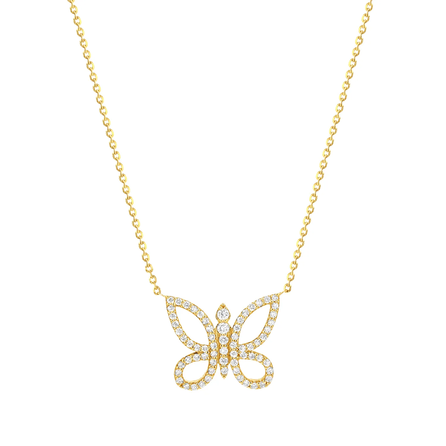 Diamond Pave Butterfly Necklace sold by Baby Gold