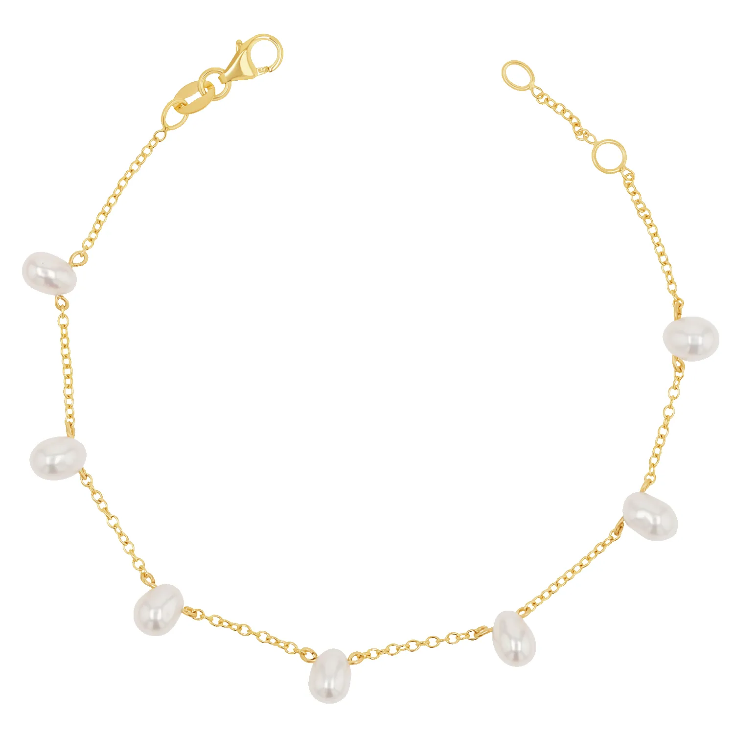 Pearl Drop Station Bracelet sold by Baby Gold