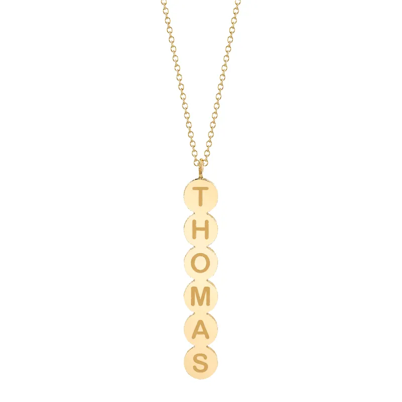Bubble Round Vertical ID Necklace sold by Baby Gold