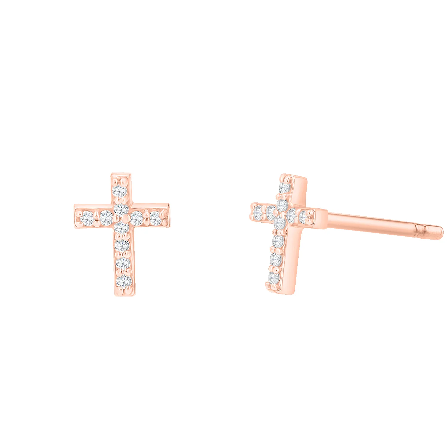 Diamond Pave Cross Earrings sold by Baby Gold product image thumbnail 3