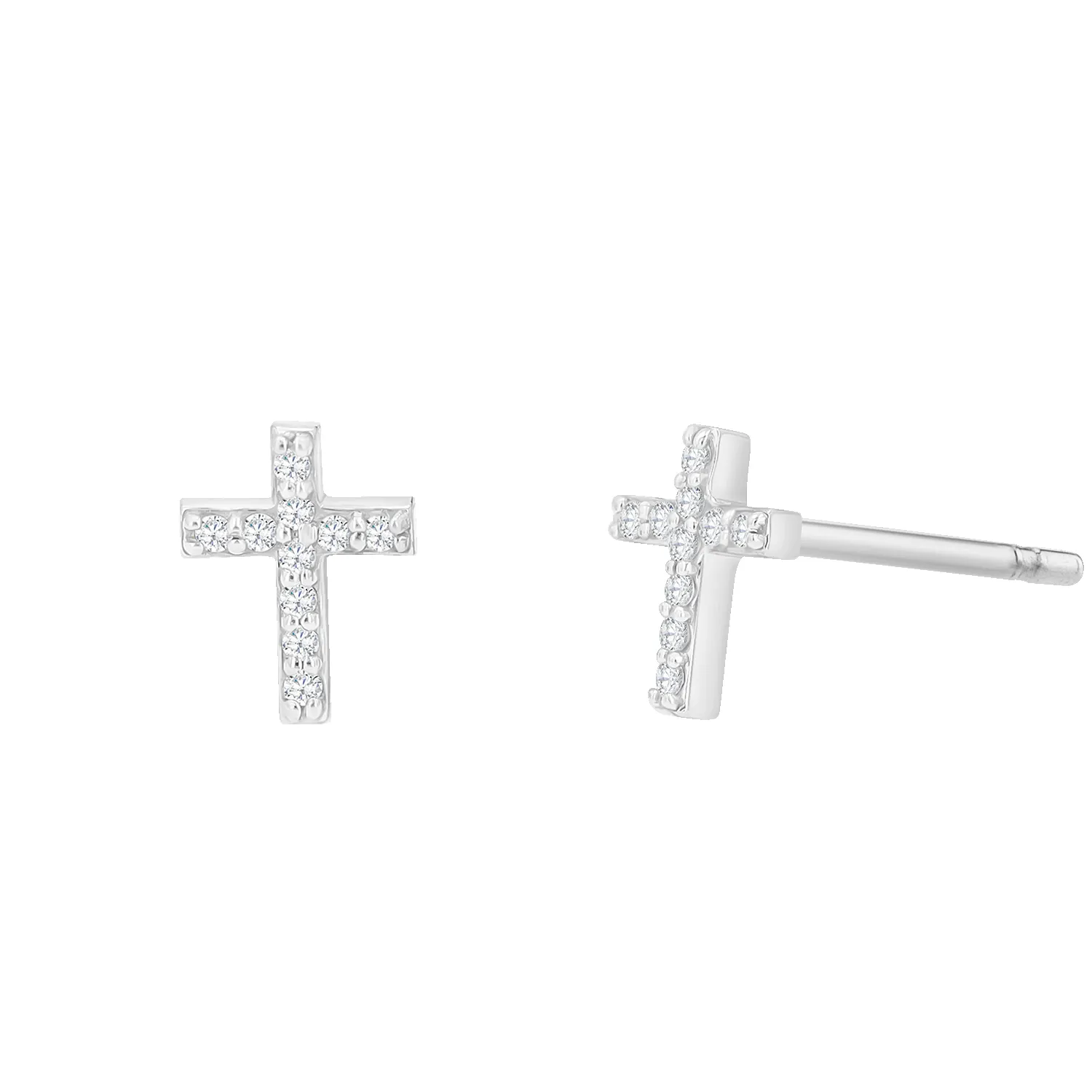 Diamond Pave Cross Earrings sold by Baby Gold product image thumbnail 2