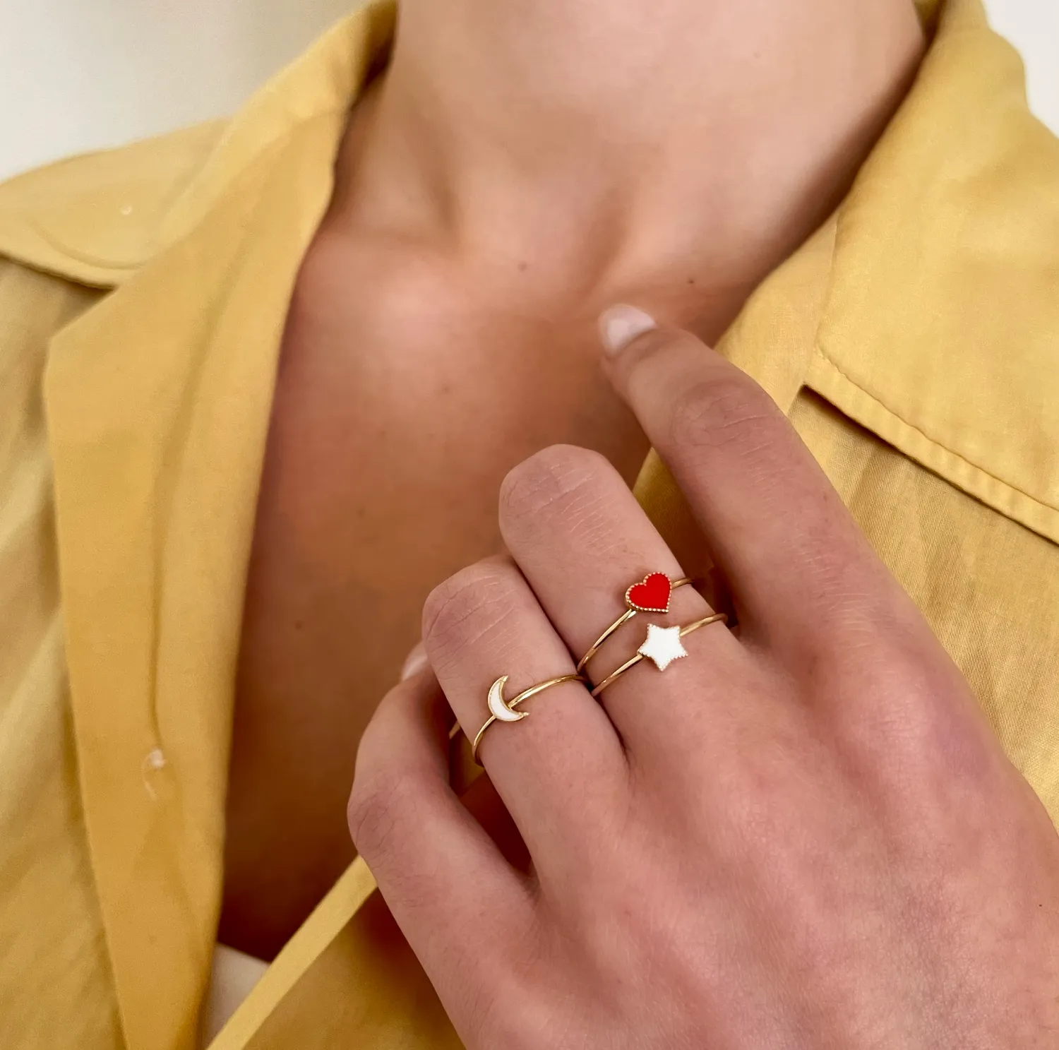 Enamel Moon Ring sold by Baby Gold product image thumbnail 4