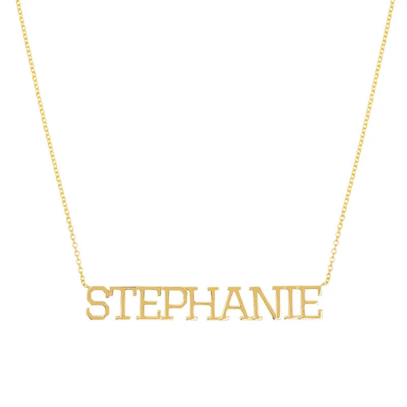 Varsity Name Necklace sold by Baby Gold