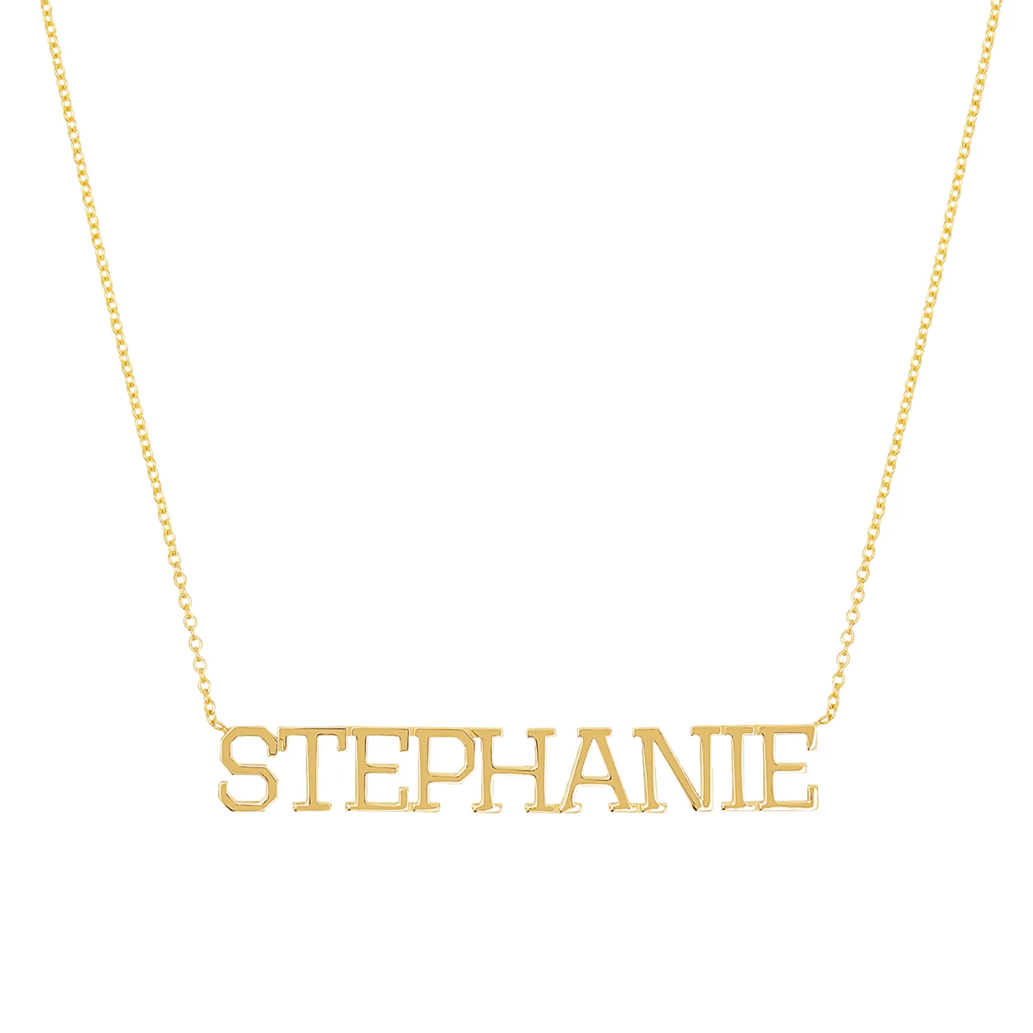Varsity Name Necklace sold by Baby Gold