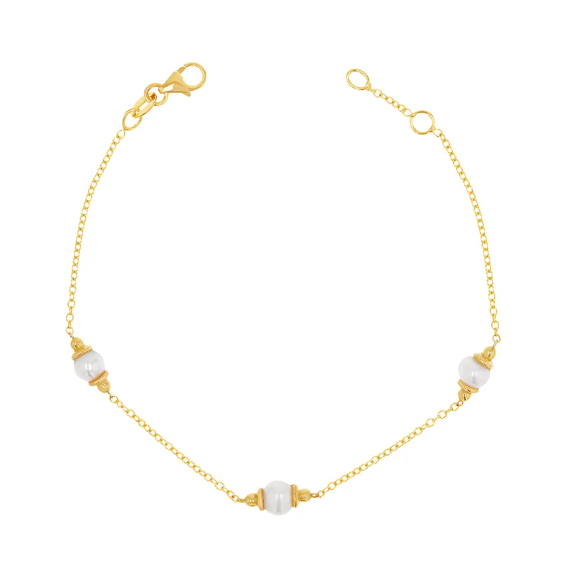 Pearl Station Bracelet sold by Baby Gold