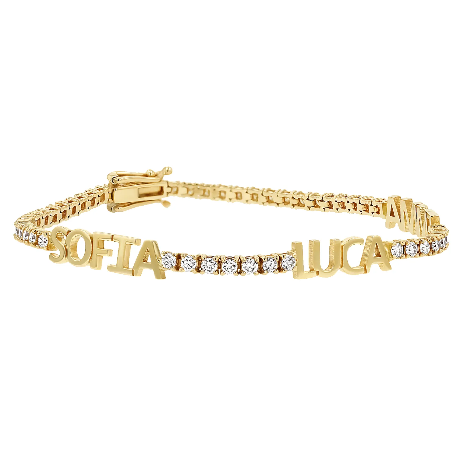 Custom Diamond Name Tennis Bracelet sold by Baby Gold product image thumbnail 4