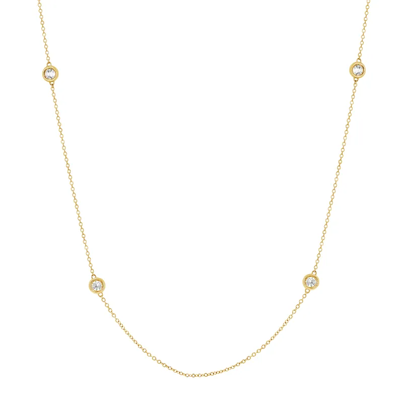 Quad Diamond Bezel Charm Chain sold by Baby Gold
