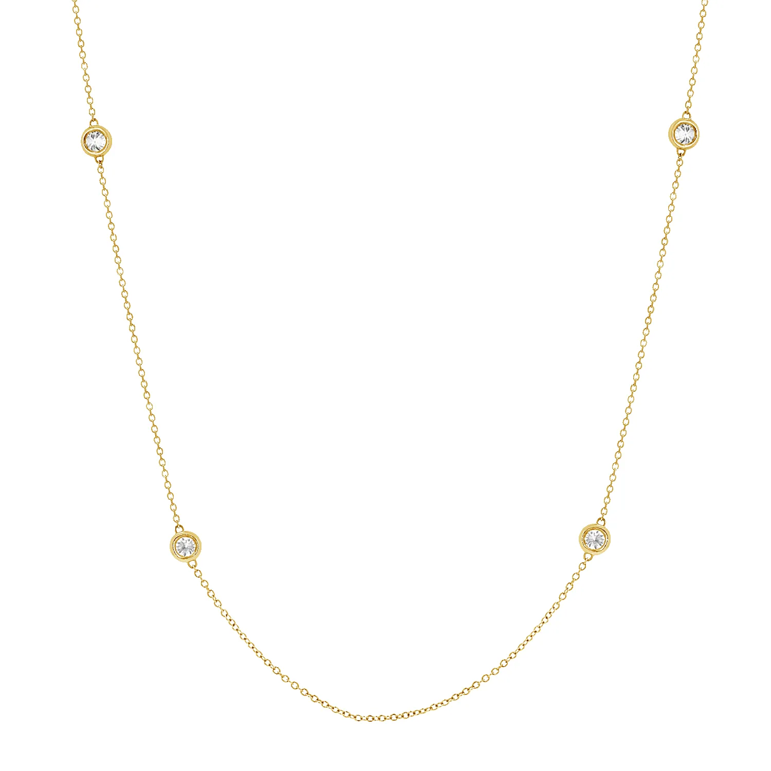 Quad Diamond Bezel Charm Chain sold by Baby Gold