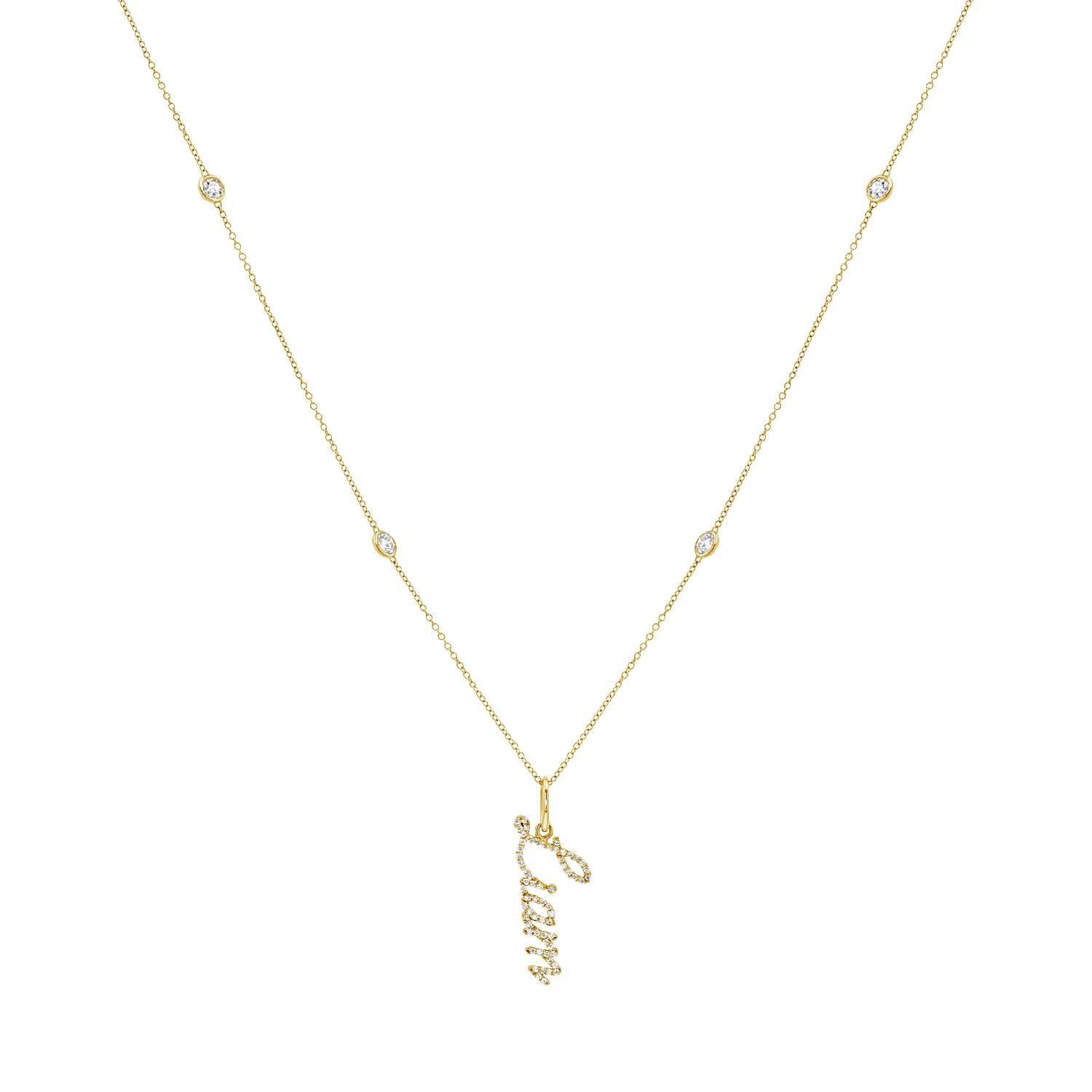 Quad Diamond Bezel Charm Chain sold by Baby Gold product image thumbnail 5