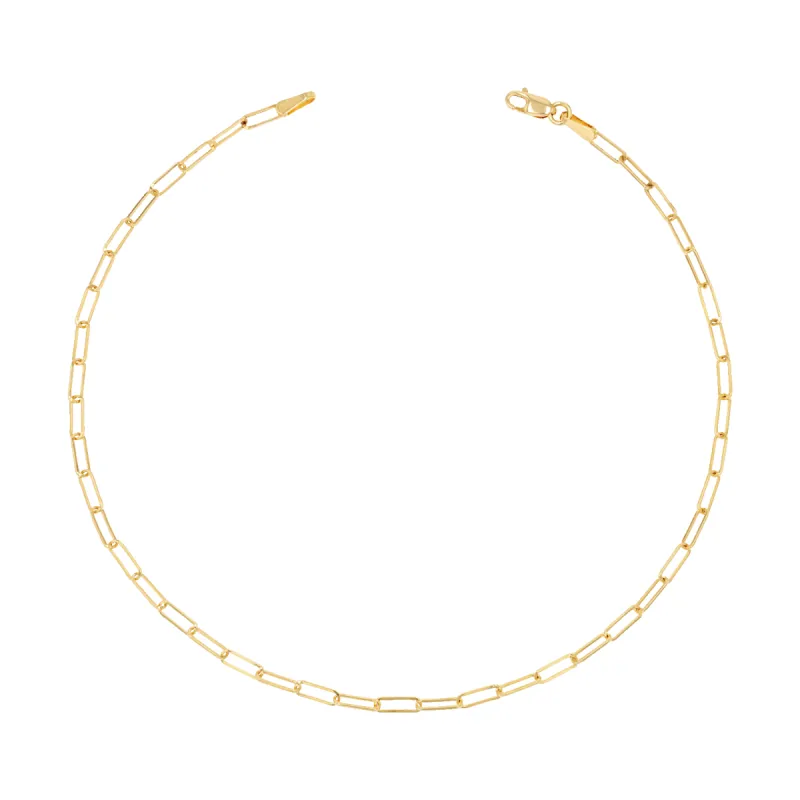 Dainty Paper Clip Anklet sold by Baby Gold