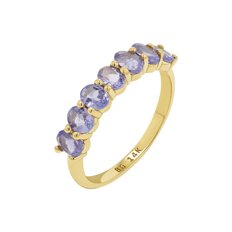 Tanzanite Oval Half Eternity Band sold by Baby Gold