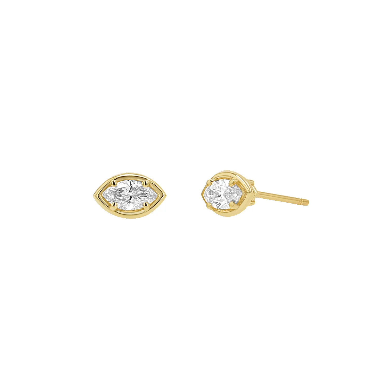 Marquise Diamond Stud Earrings sold by Baby Gold