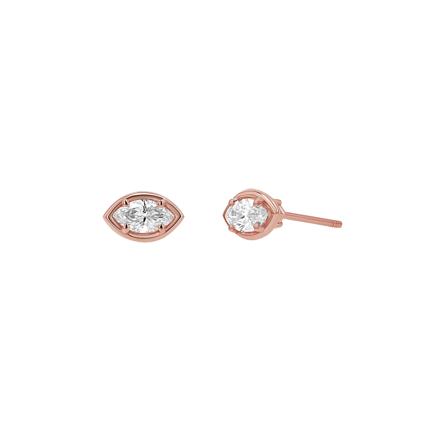 Marquise Diamond Stud Earrings sold by Baby Gold product image thumbnail 3