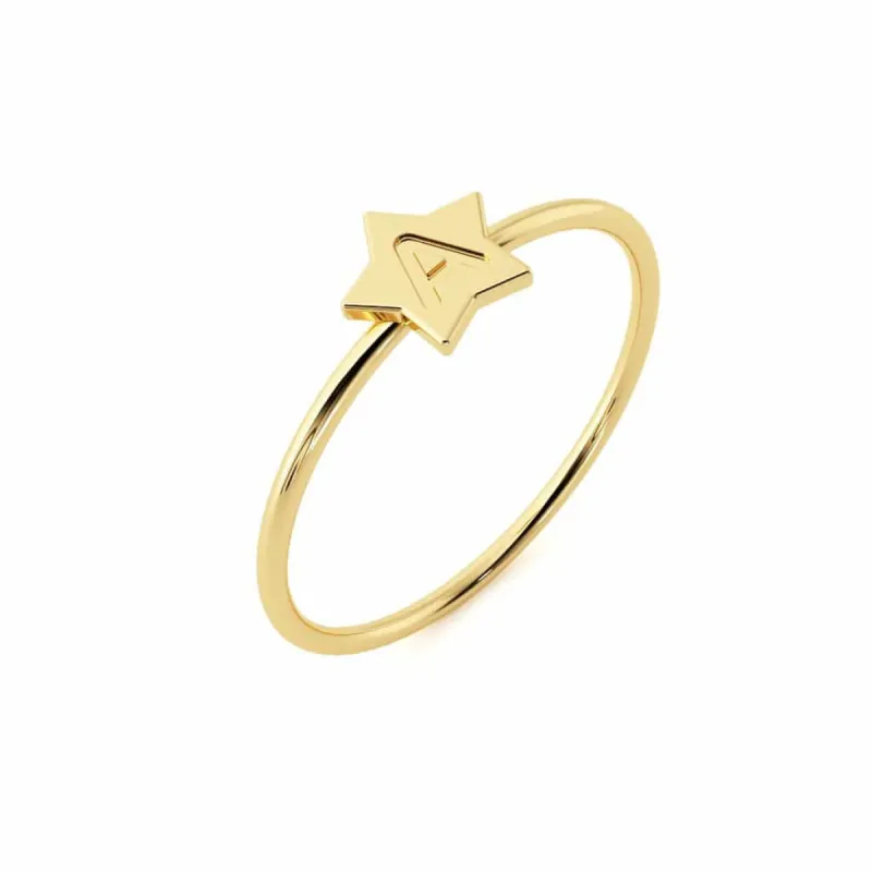 Moyen Initial Star Ring sold by Baby Gold
