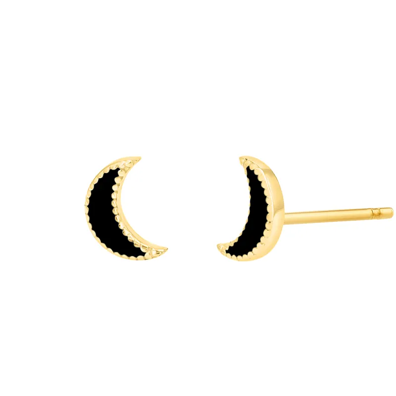 Enamel Moon Earrings sold by Baby Gold