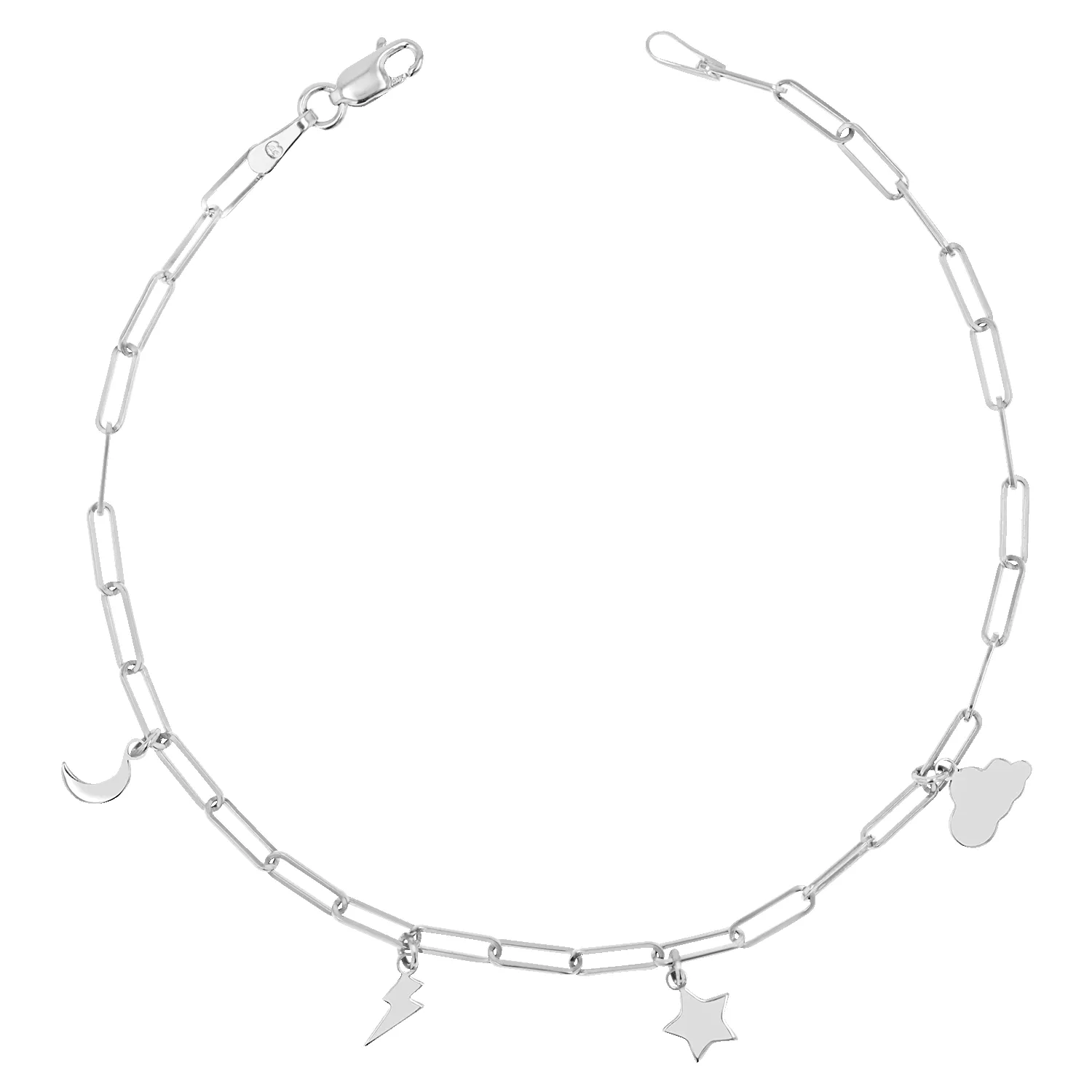 Paper Clip Link Custom Charm Bracelet sold by Baby Gold product image thumbnail 2