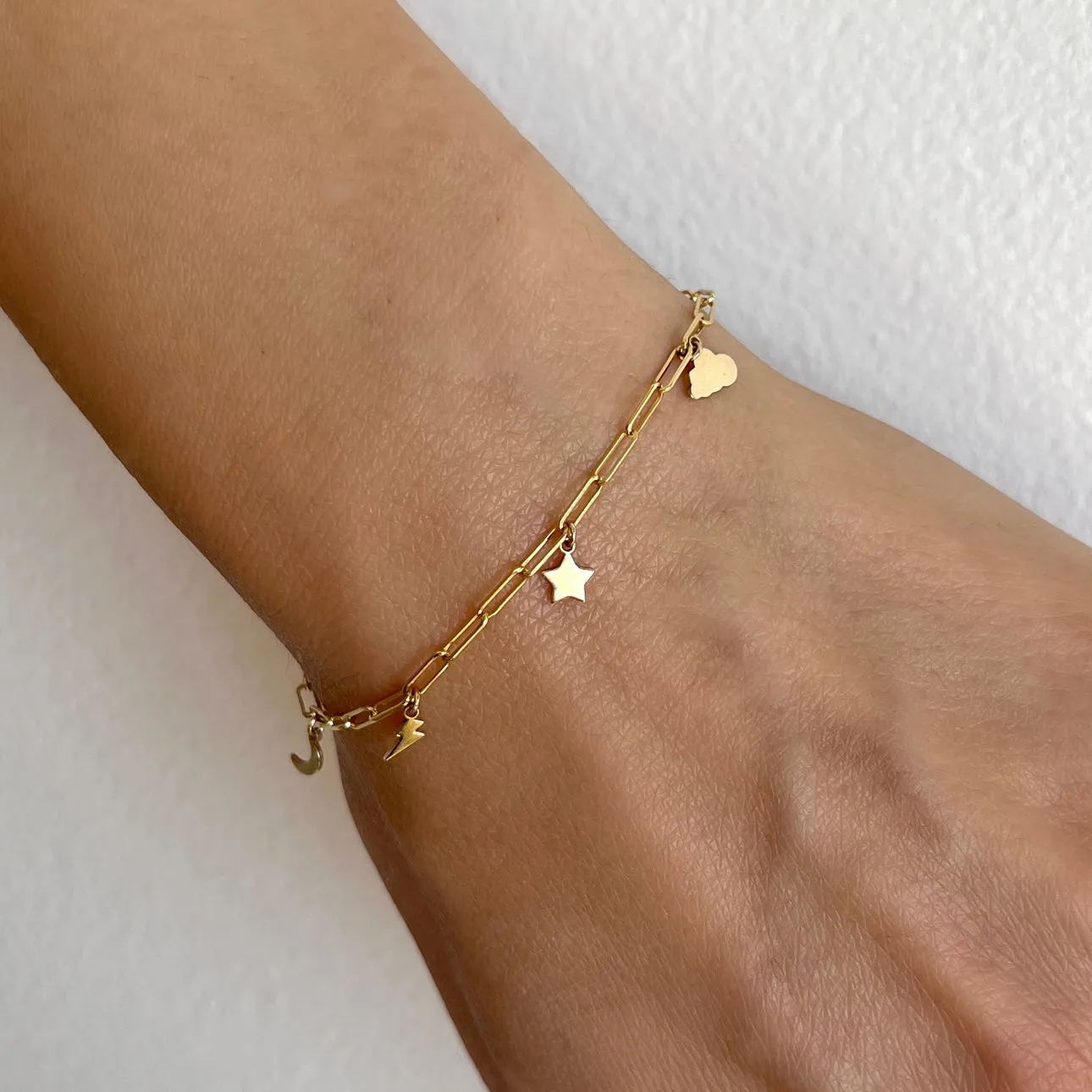 Paper Clip Link Custom Charm Bracelet sold by Baby Gold product image thumbnail 5