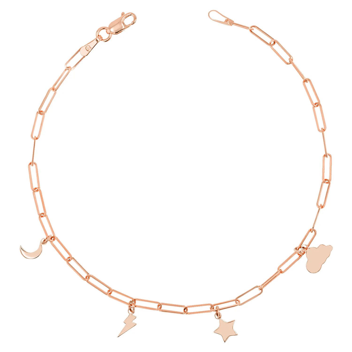 Paper Clip Link Custom Charm Bracelet sold by Baby Gold product image thumbnail 3