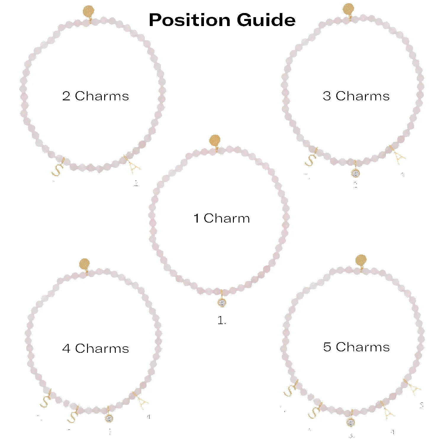 Rose Quartz & Custom Charm Bracelet sold by Baby Gold product image thumbnail 3