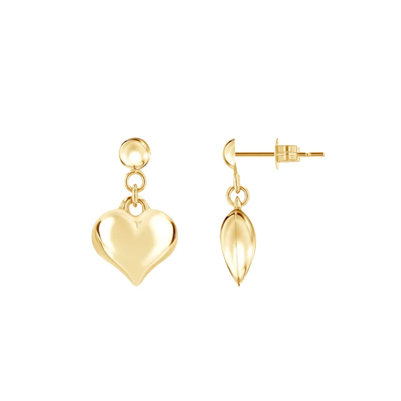 Puff Heart Drop Earrings sold by Baby Gold