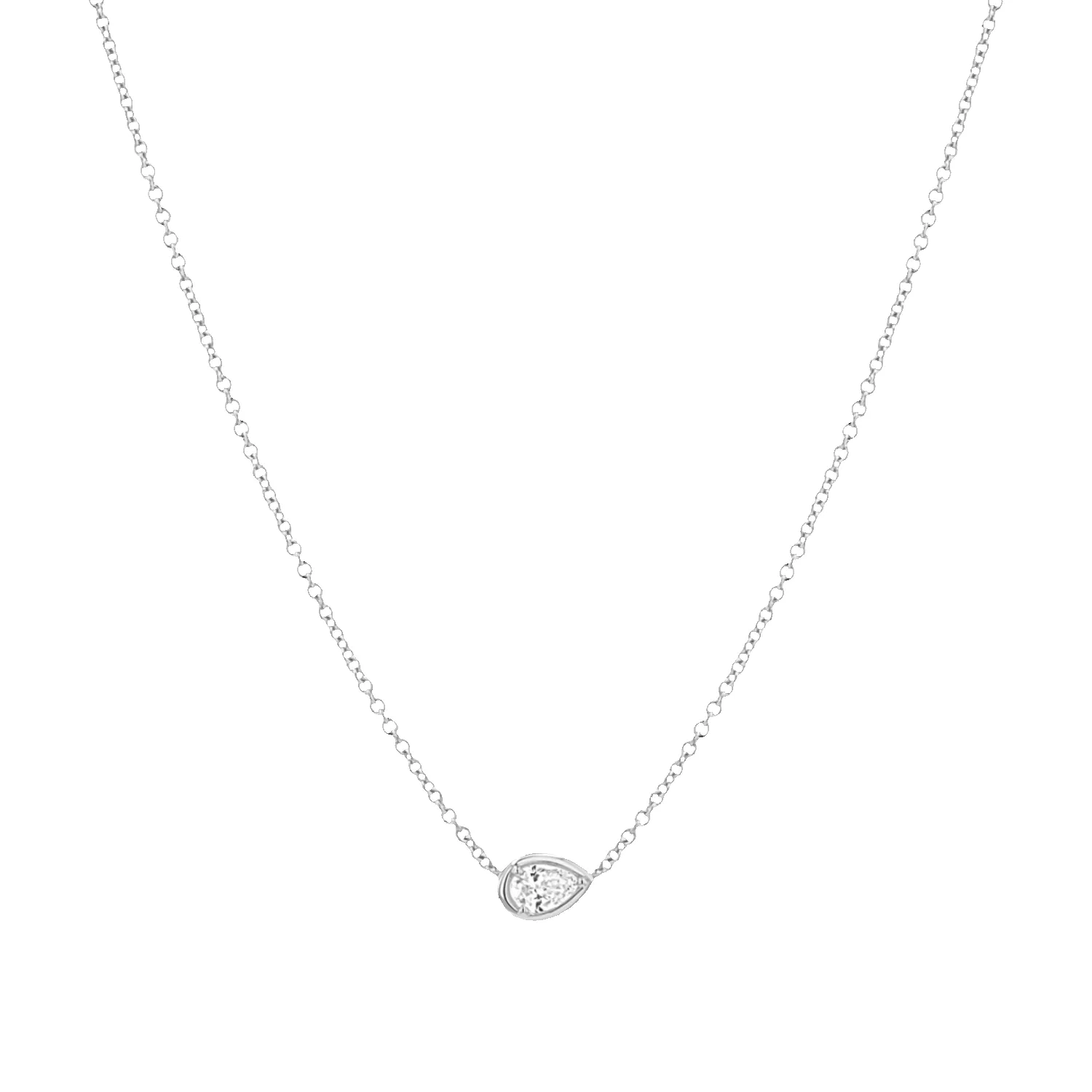 Pear Diamond Solitaire Necklace sold by Baby Gold product image thumbnail 2