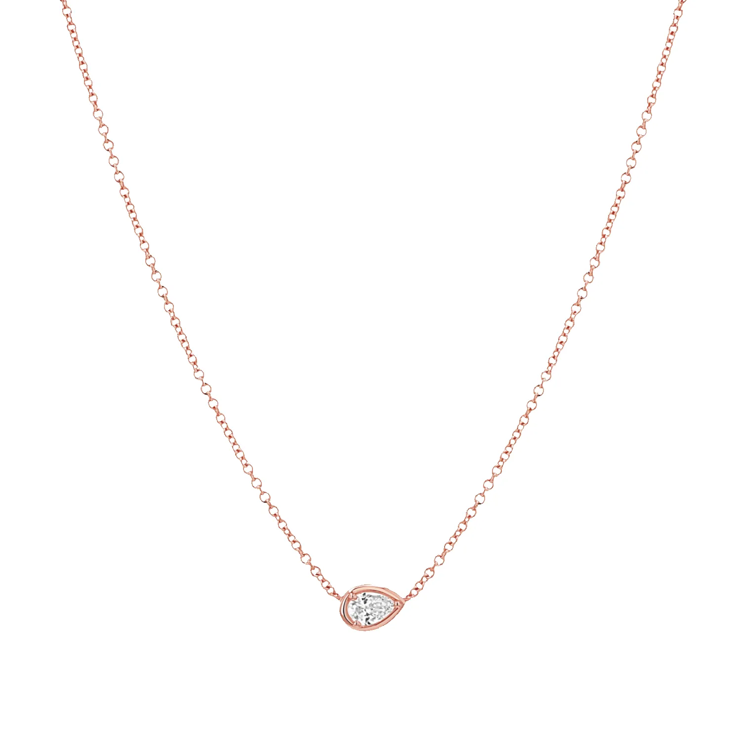 Pear Diamond Solitaire Necklace sold by Baby Gold product image thumbnail 3