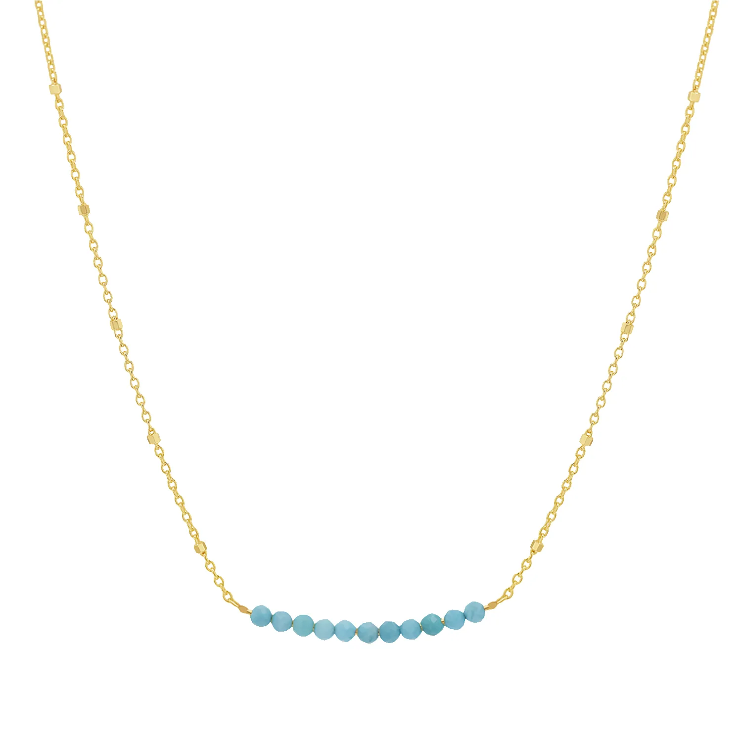Turquoise Bead Bar Necklace sold by Baby Gold
