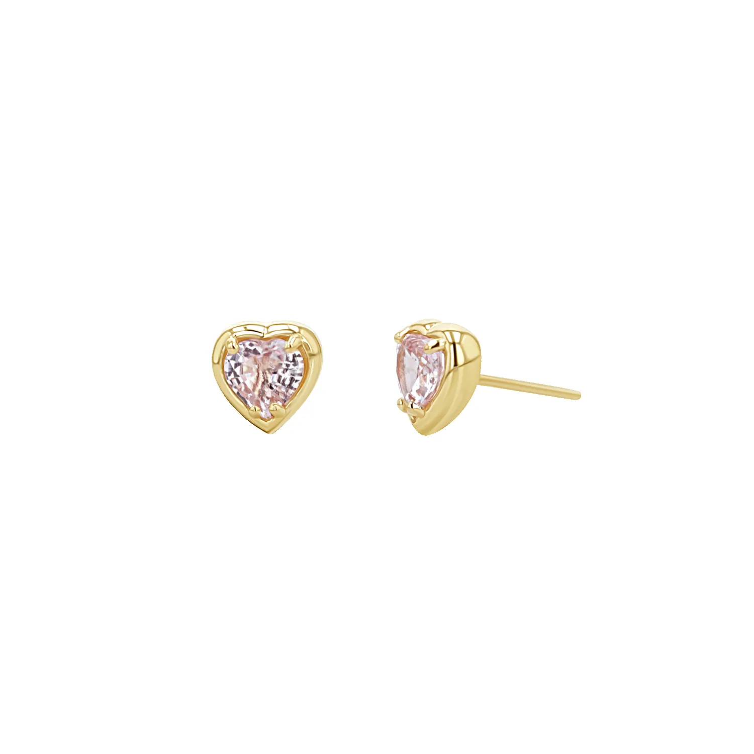 Sapphire Heart Stud Earrings sold by Baby Gold
