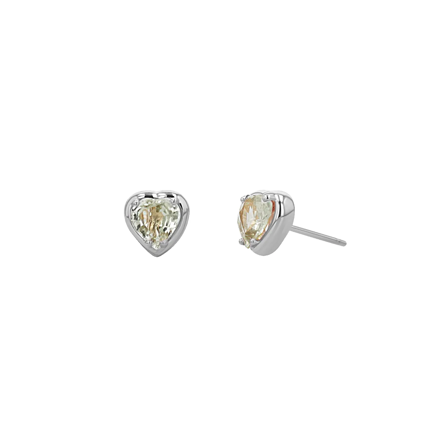 Sapphire Heart Stud Earrings sold by Baby Gold product image thumbnail 5