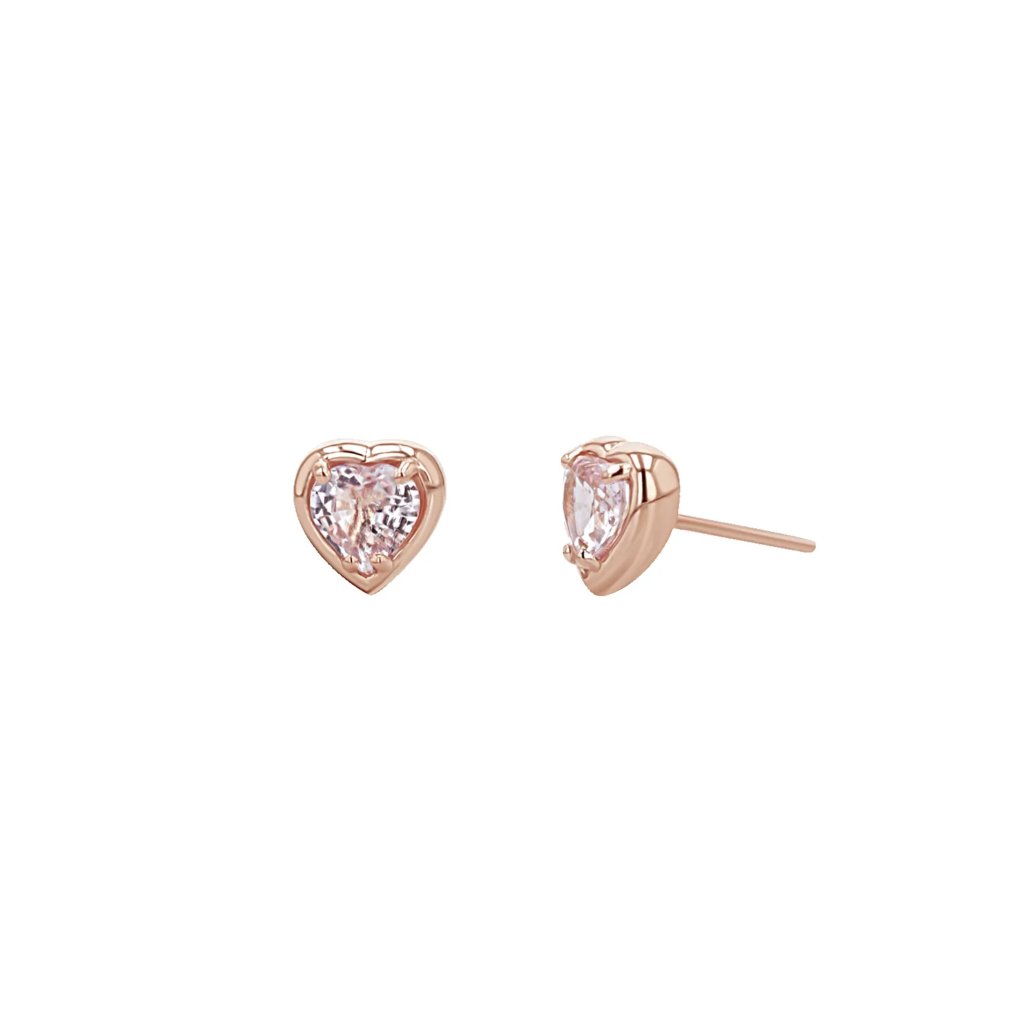 Sapphire Heart Stud Earrings sold by Baby Gold product image thumbnail 3