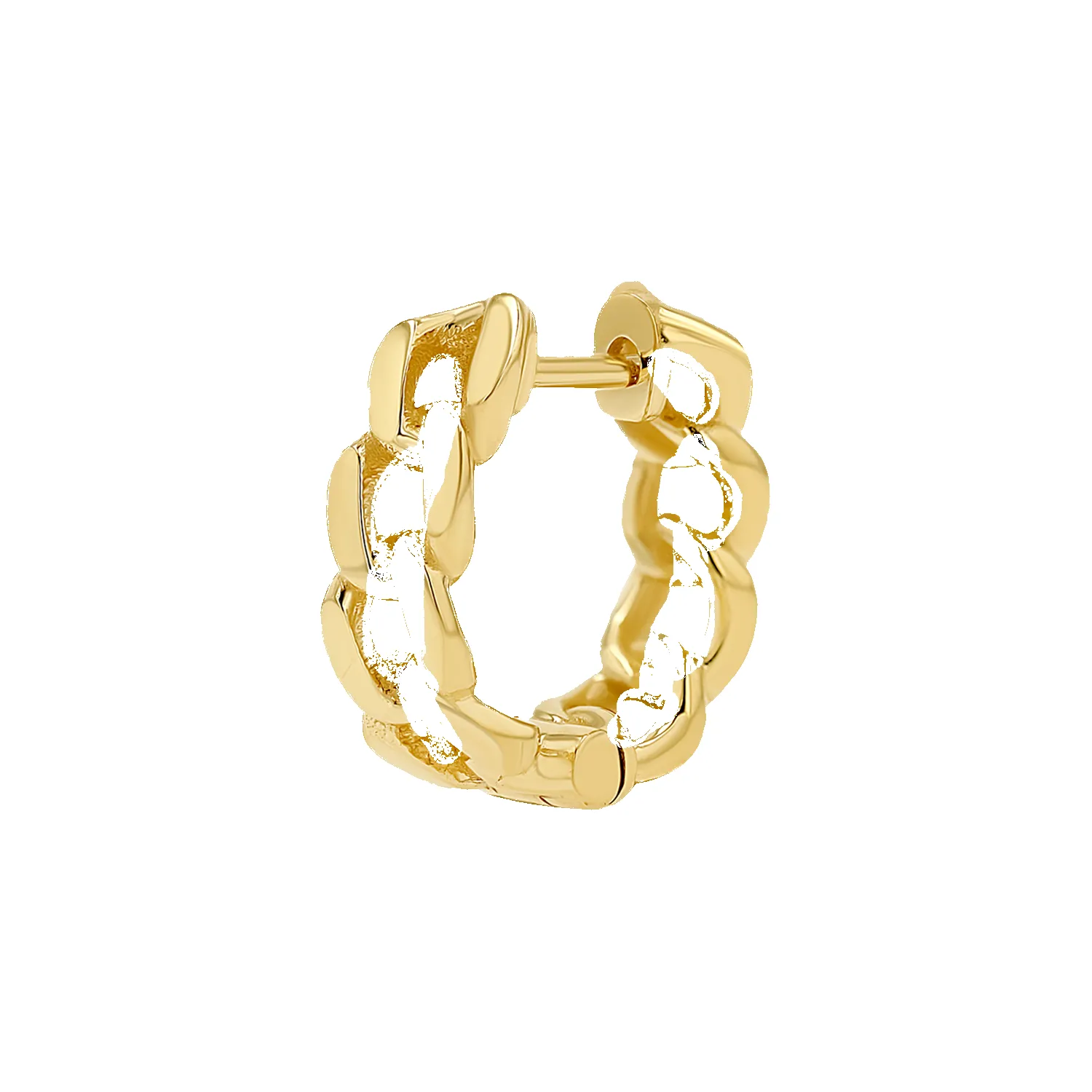 Cuban Link Huggies Hoop Earrings sold by Baby Gold product image thumbnail 4