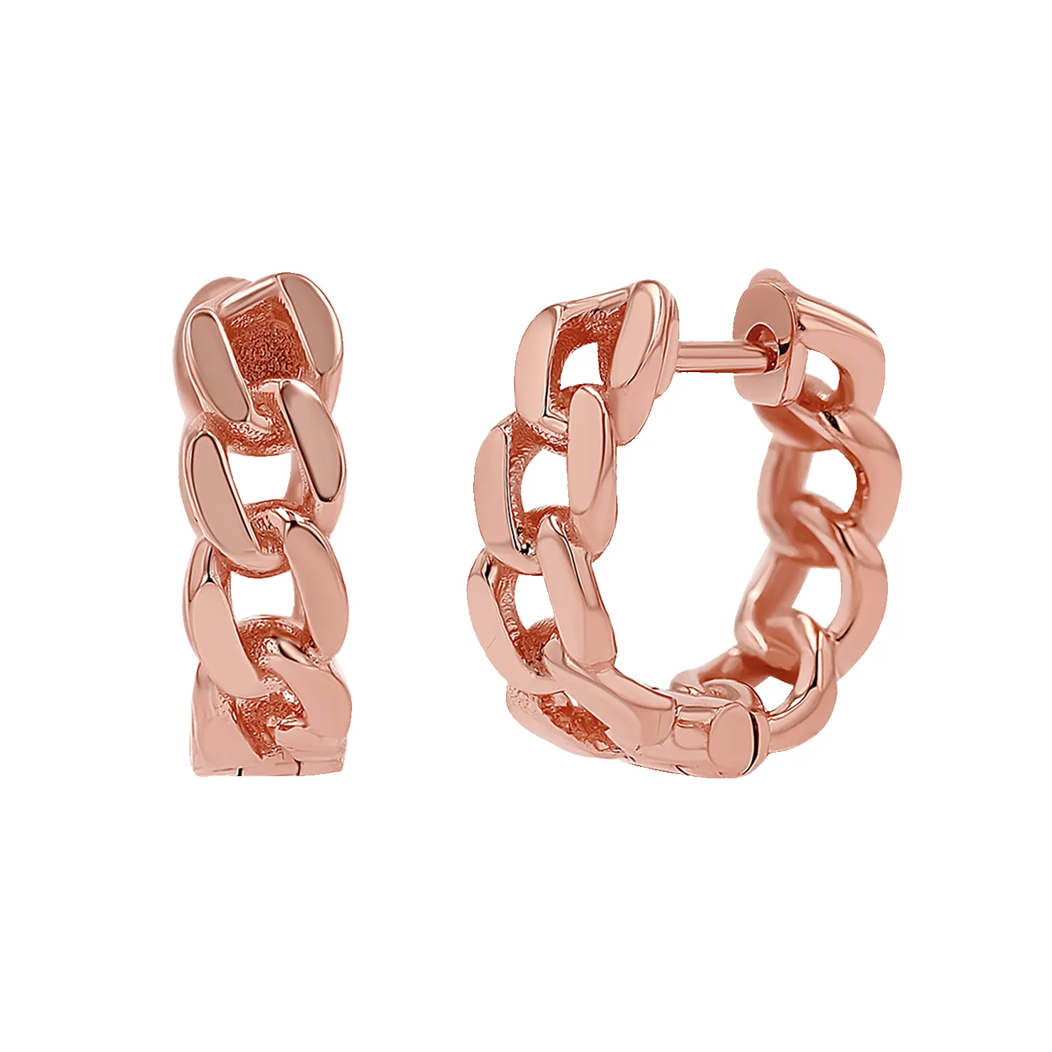 Cuban Link Huggies Hoop Earrings sold by Baby Gold product image thumbnail 3