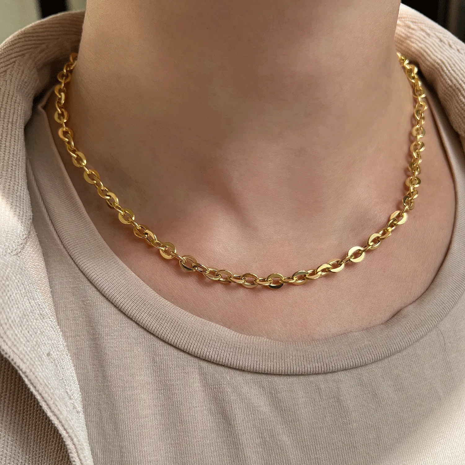 Melrose Round Link Chain Necklace sold by Baby Gold product image thumbnail 5