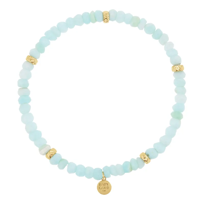 Peruvian Blue Opal Beaded Bracelet sold by Baby Gold