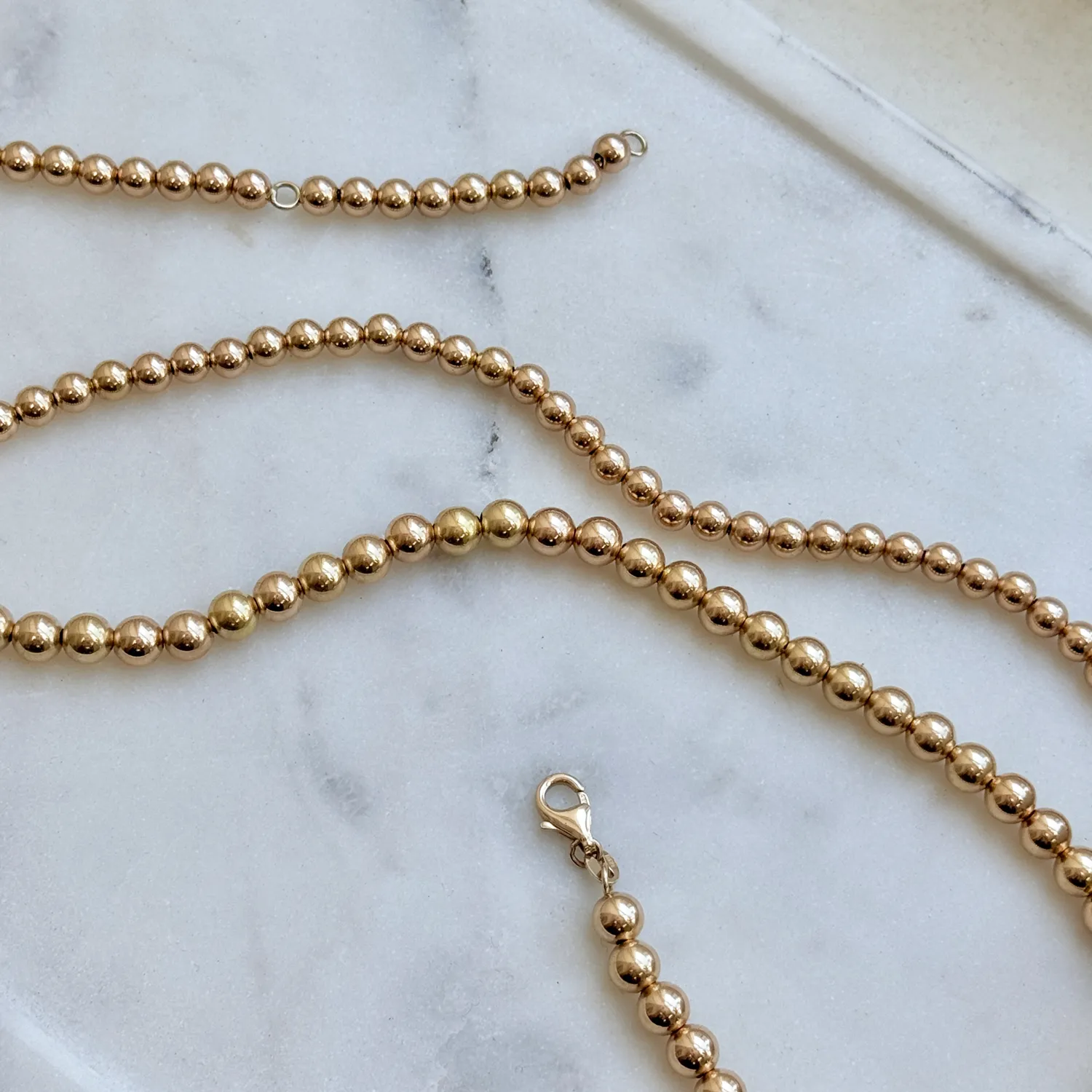 5mm Gold Bead Ball Necklace sold by Baby Gold product image thumbnail 3