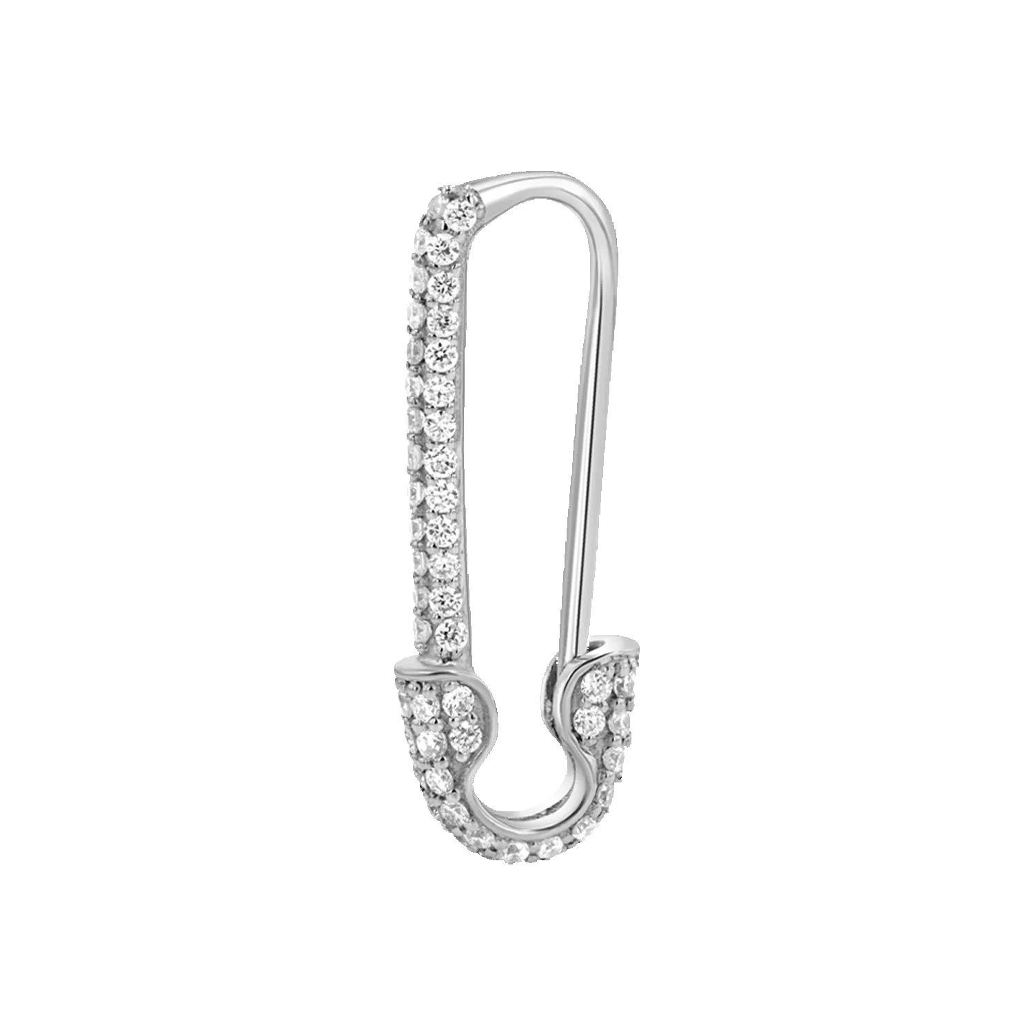 Diamond Safety Pin Earrings sold by Baby Gold product image thumbnail 5