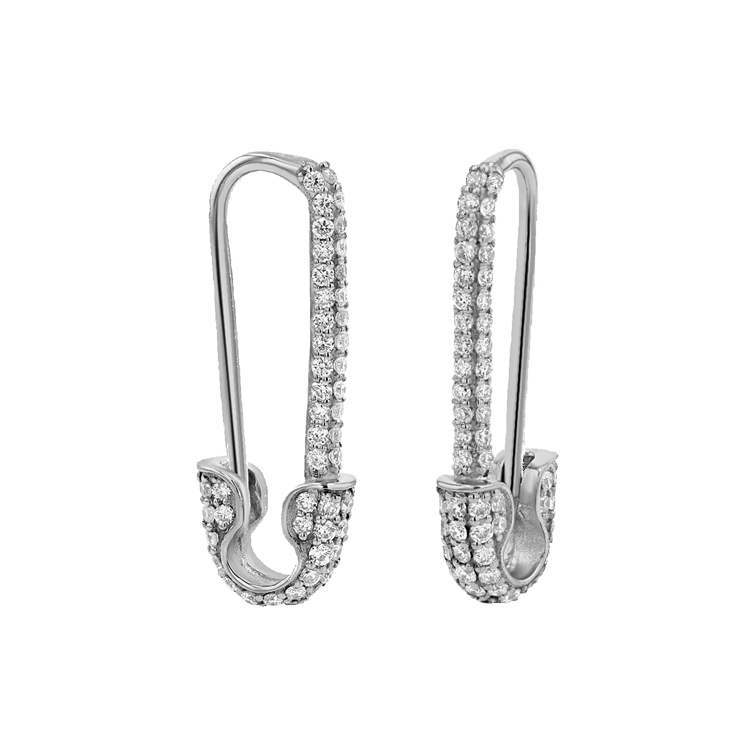 Diamond Safety Pin Earrings sold by Baby Gold product image thumbnail 2