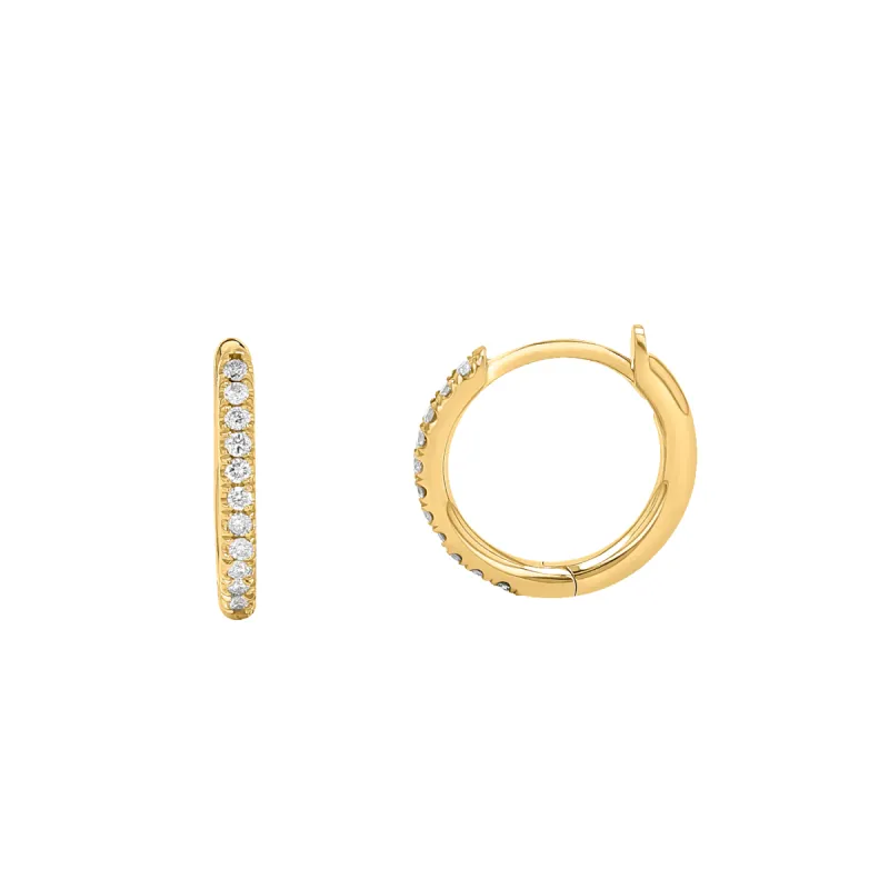 Diamond Huggie Hoop Earrings sold by Baby Gold