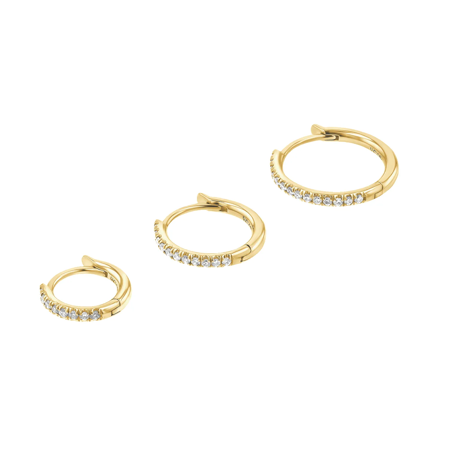 Diamond Huggie Hoop Earrings sold by Baby Gold product image thumbnail 4