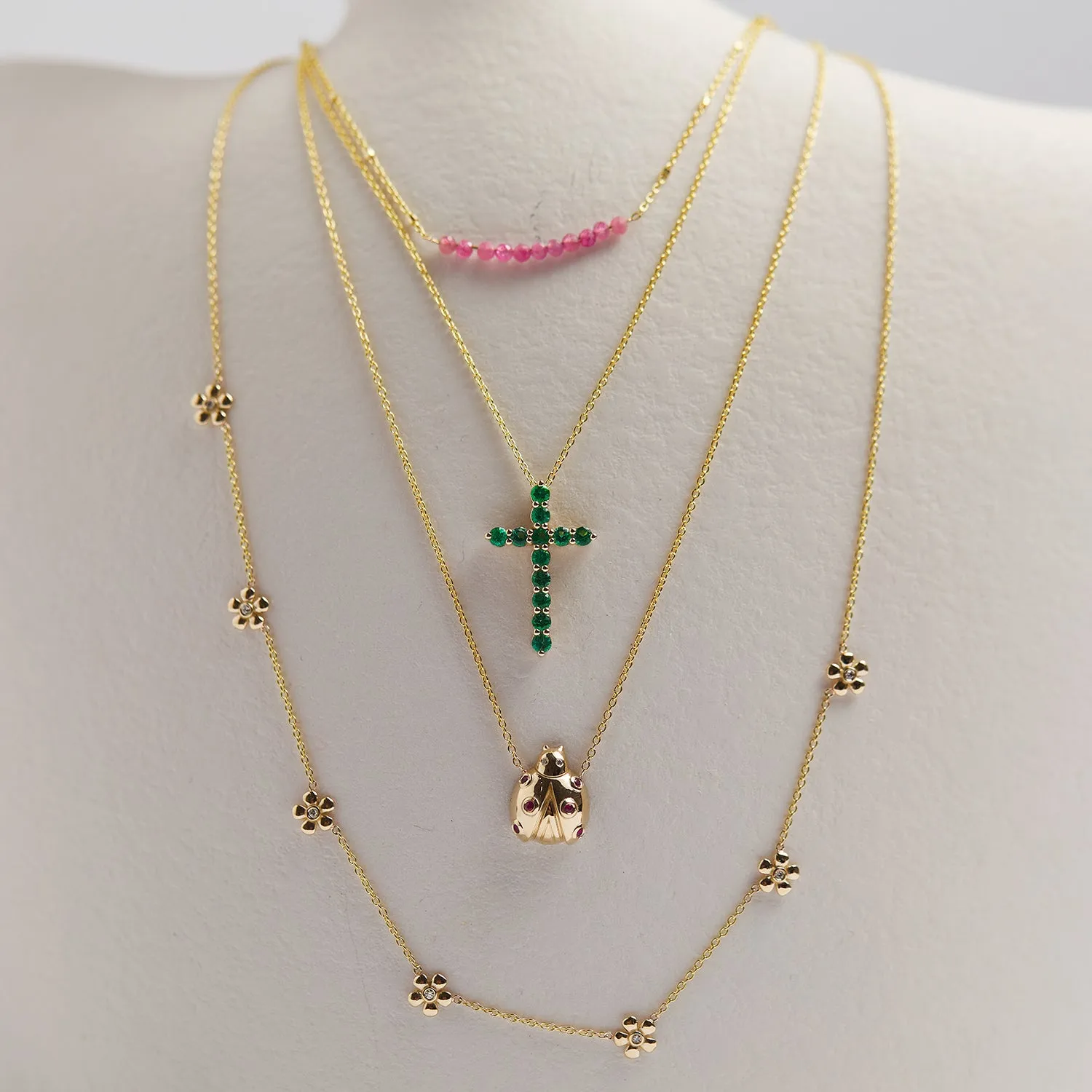 Emerald Cross Necklace sold by Baby Gold product image thumbnail 4