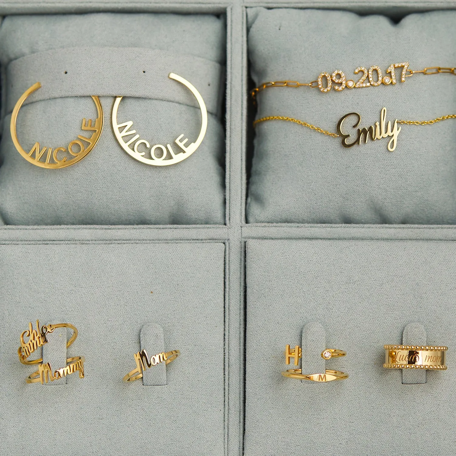 Small Block Name Hoops sold by Baby Gold product image thumbnail 4