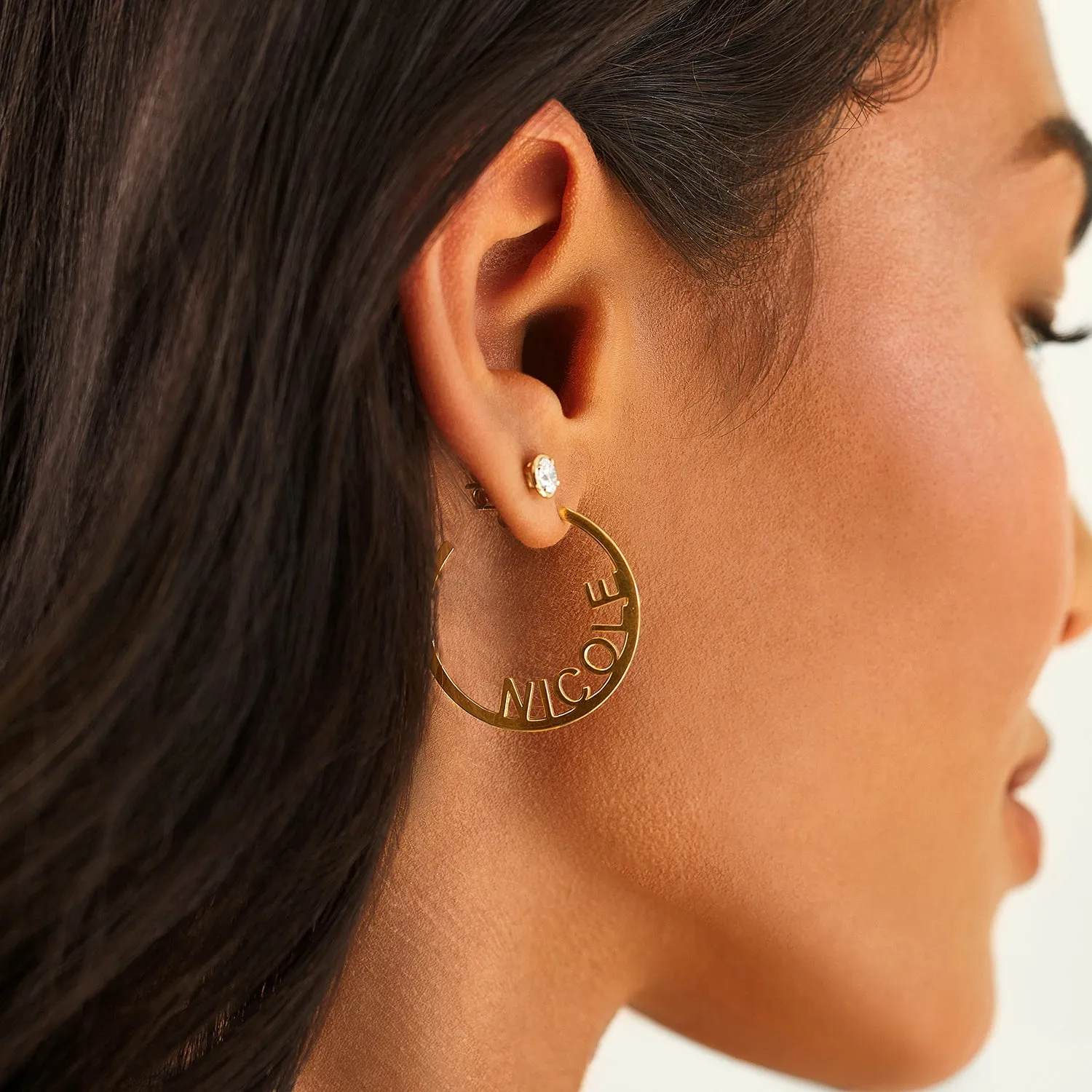 Small Block Name Hoops sold by Baby Gold product image thumbnail 5