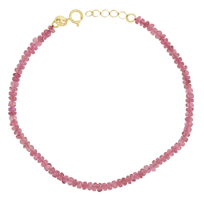 Pink Sapphire Beaded Bracelet sold by Baby Gold