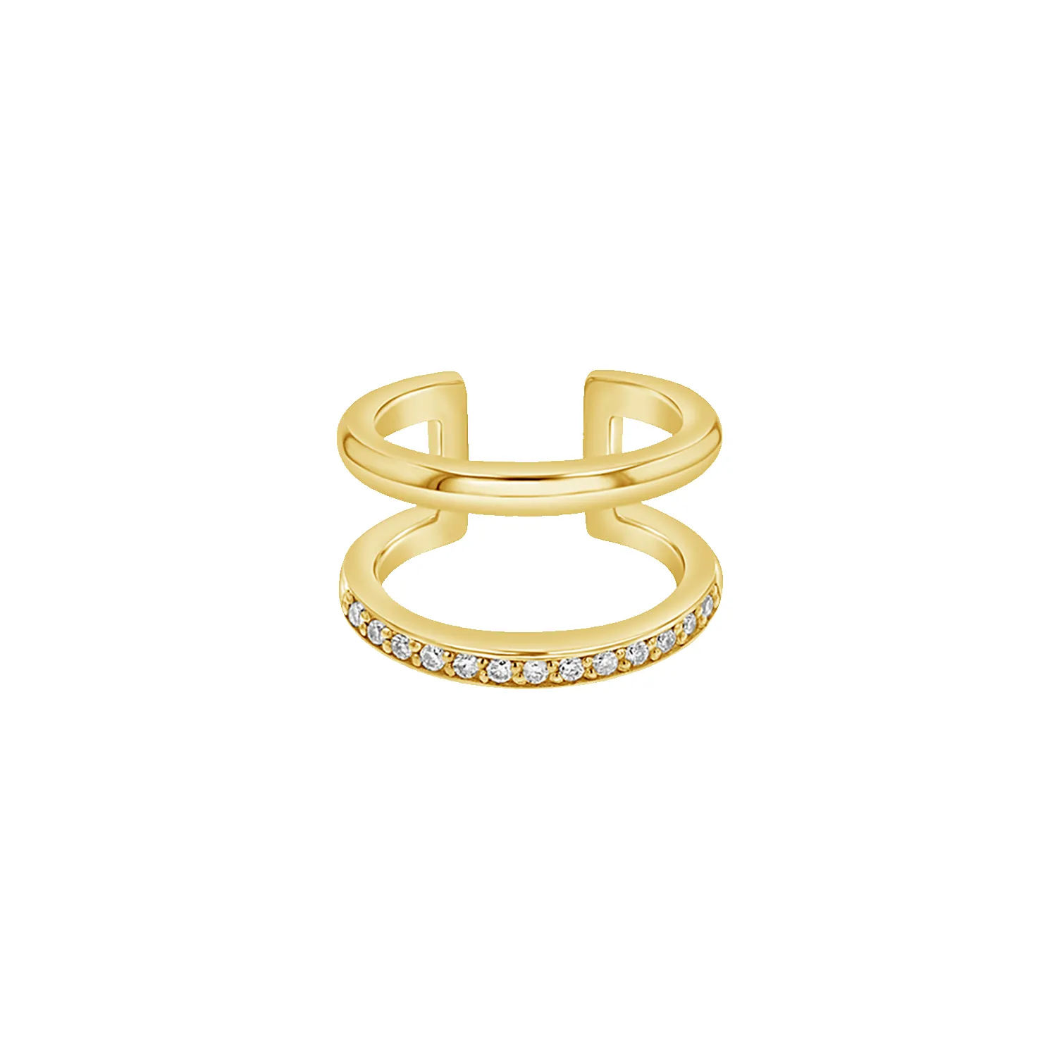 Diamond Pave Open Band Ear Cuff sold by Baby Gold